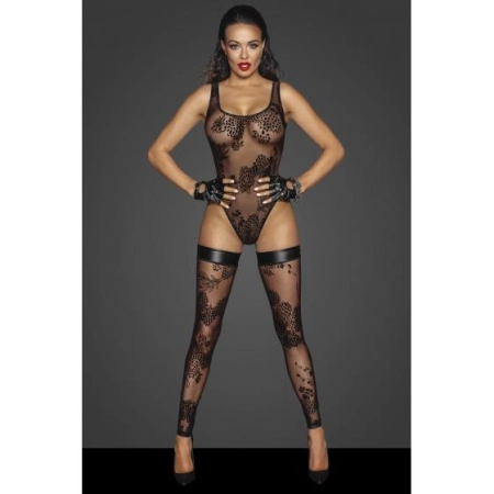 F242 Tulle body with patterned flock embroidery M-2336857