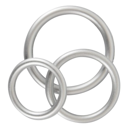 Komplet 3 metalicznych pierścieni z silikonu-2407925
