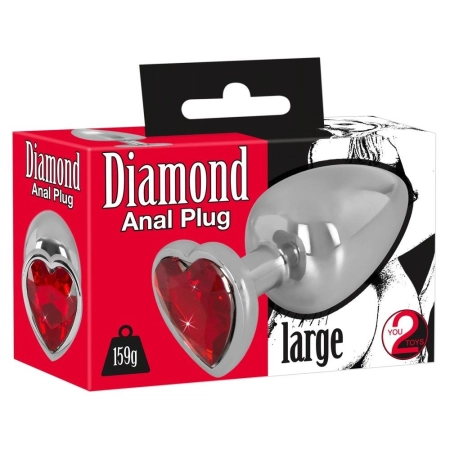 Korek analny aluminiowy Diamond Serce 9,4 cm-2419161